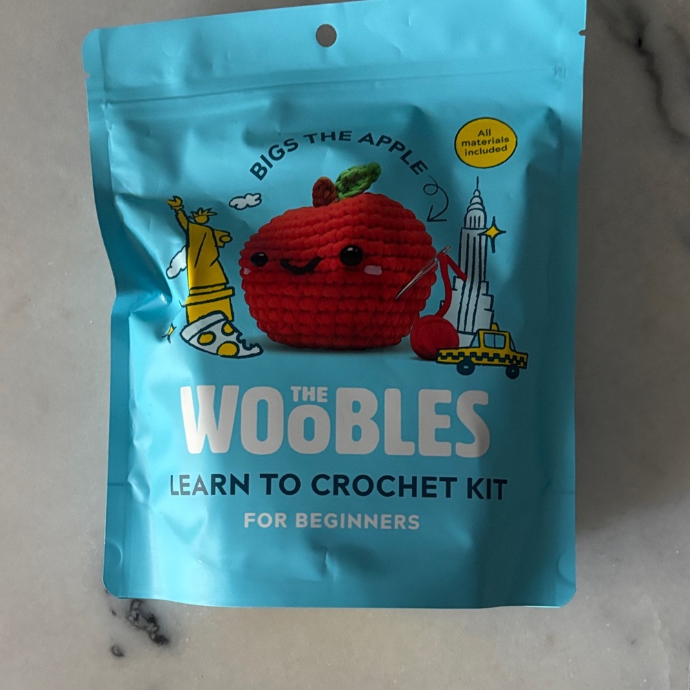 The Woobles Bigs the Apple Crochet Kit - Blue